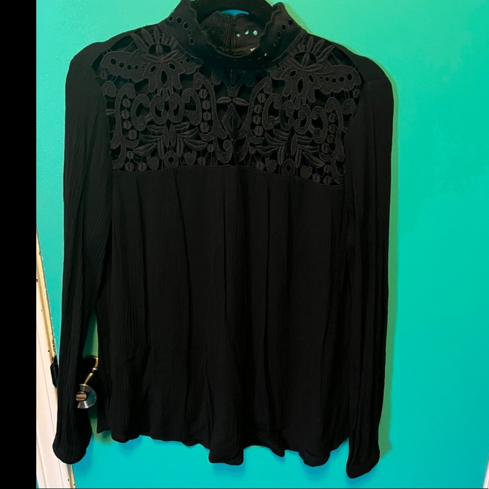 Who What Wear black long sleeve blouse - Picture 2 of 7